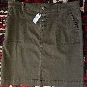 Talbots green denim button front skirt